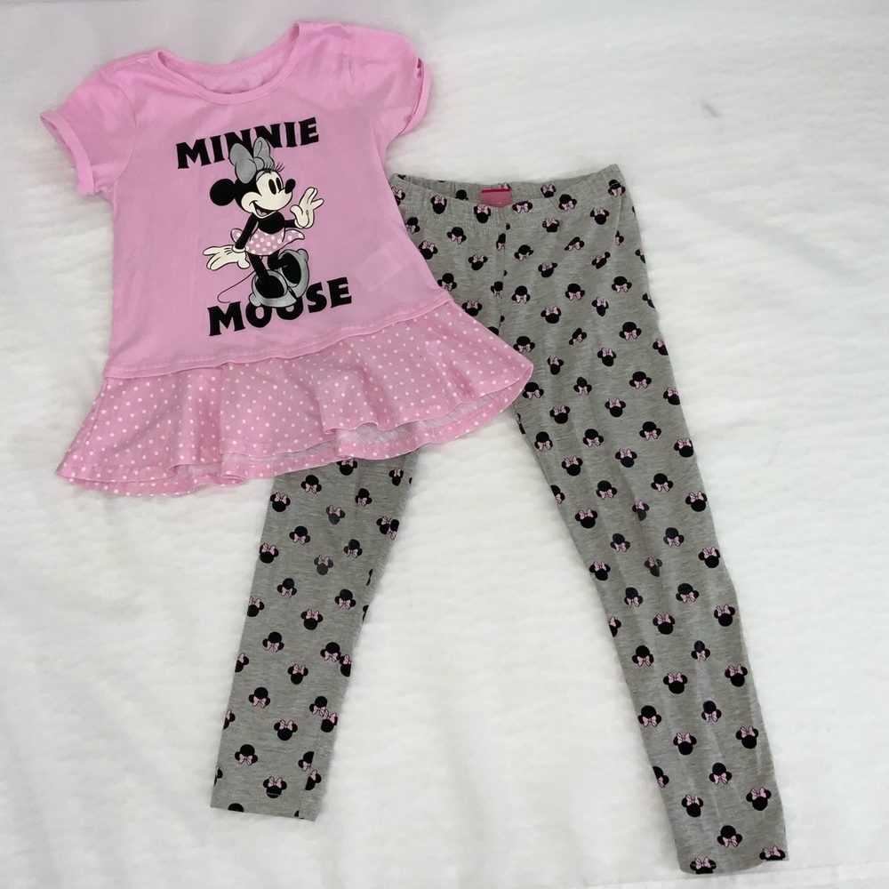 Girl’s Disney Minnie Mouse Tee & Legging Set Size 6X